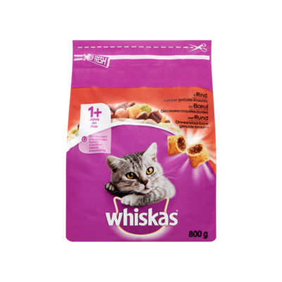 Whiskas Kattenvoer Droog Rund 1+ Jaar